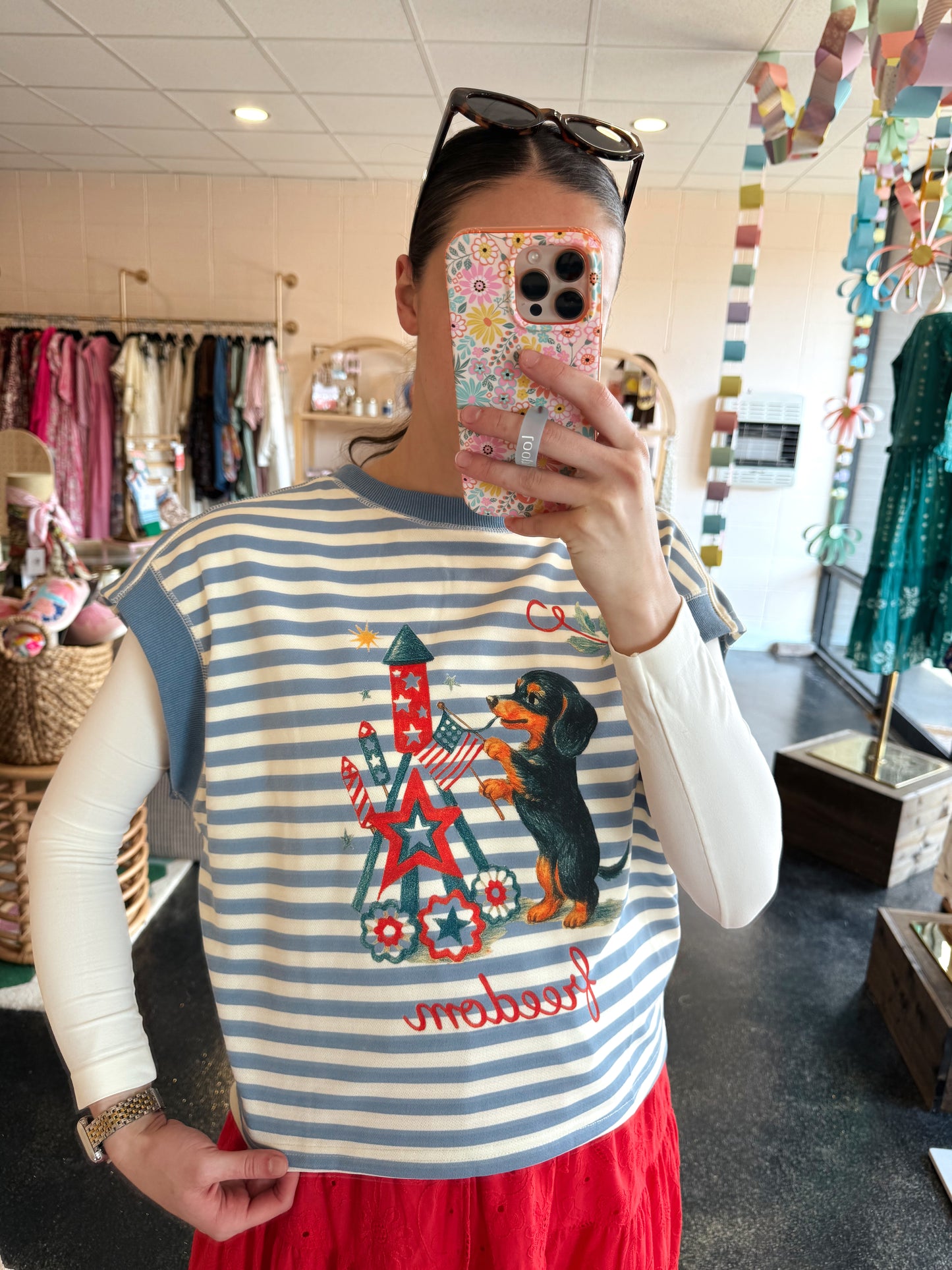Striped Fireworks Top