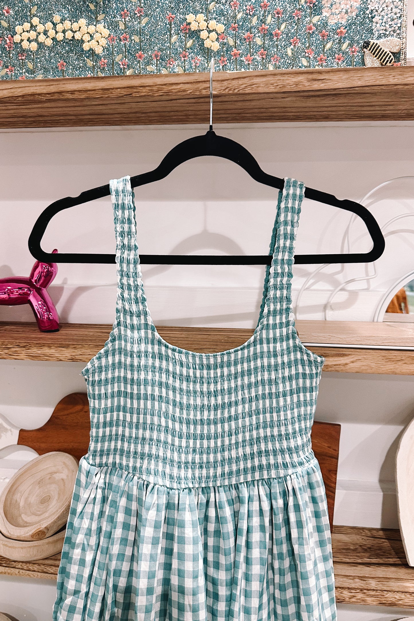 Dusty Blue Gingham Dress