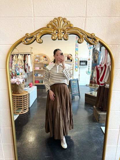 Cocoa Striped Knit Top