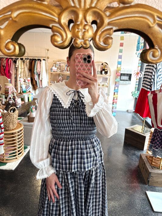 Plaid Set Peplum Top