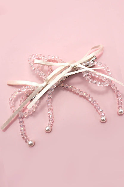Beaded Double Bow Clip