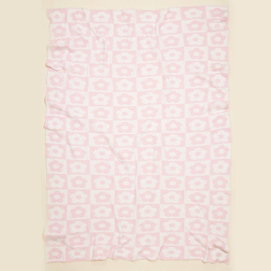 Flower Checkerboard Blanket