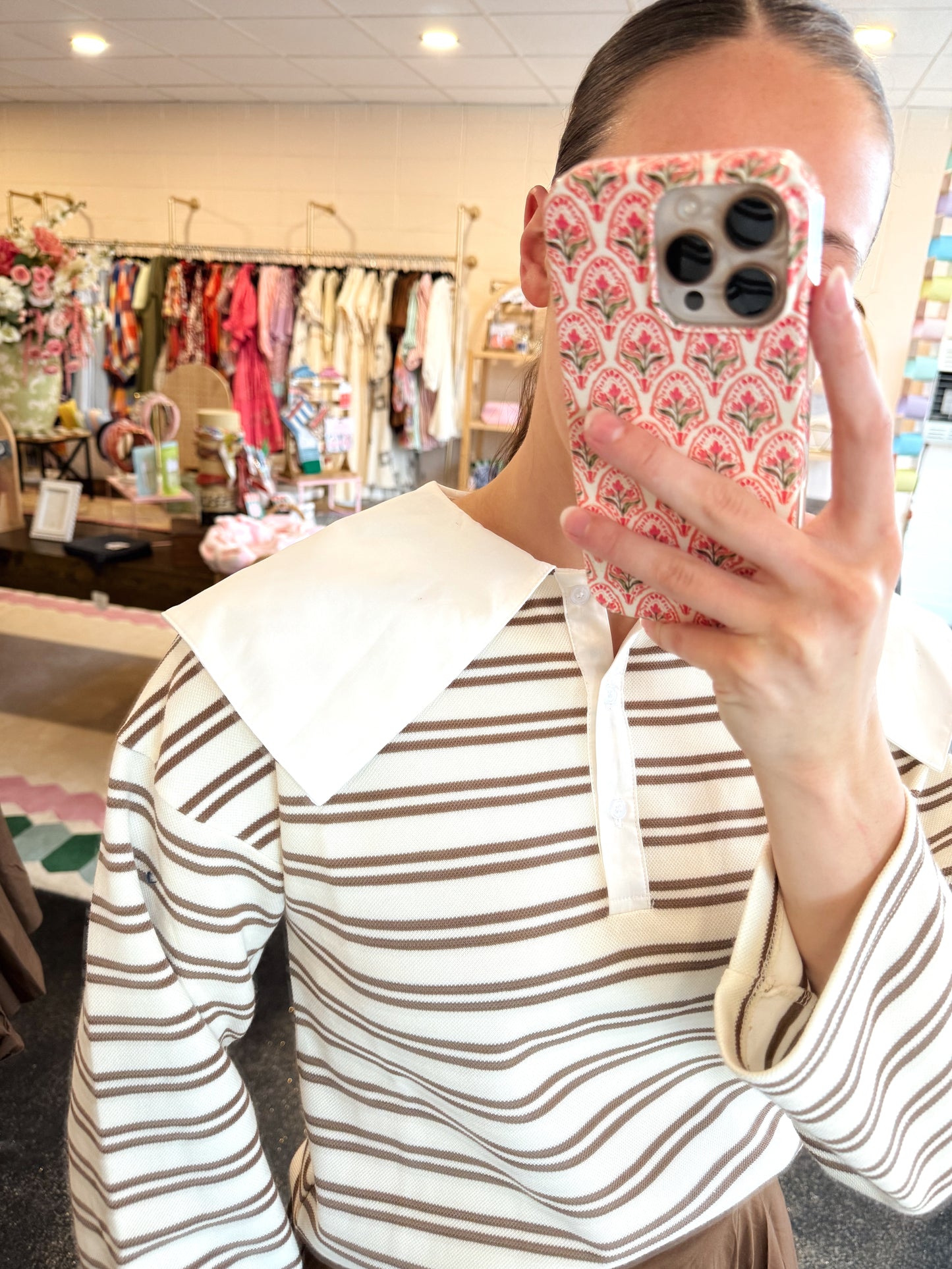 Cocoa Striped Knit Top