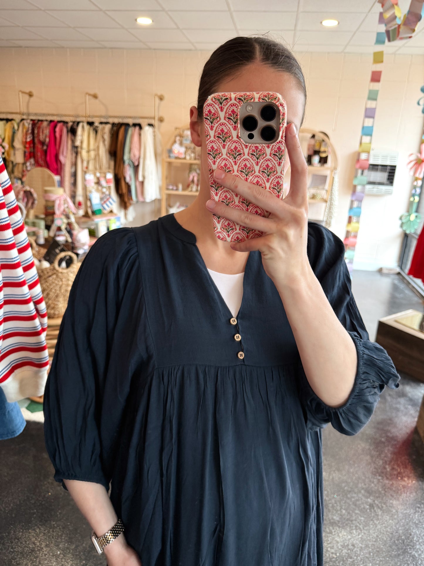 Navy Classic Dress - SMALL