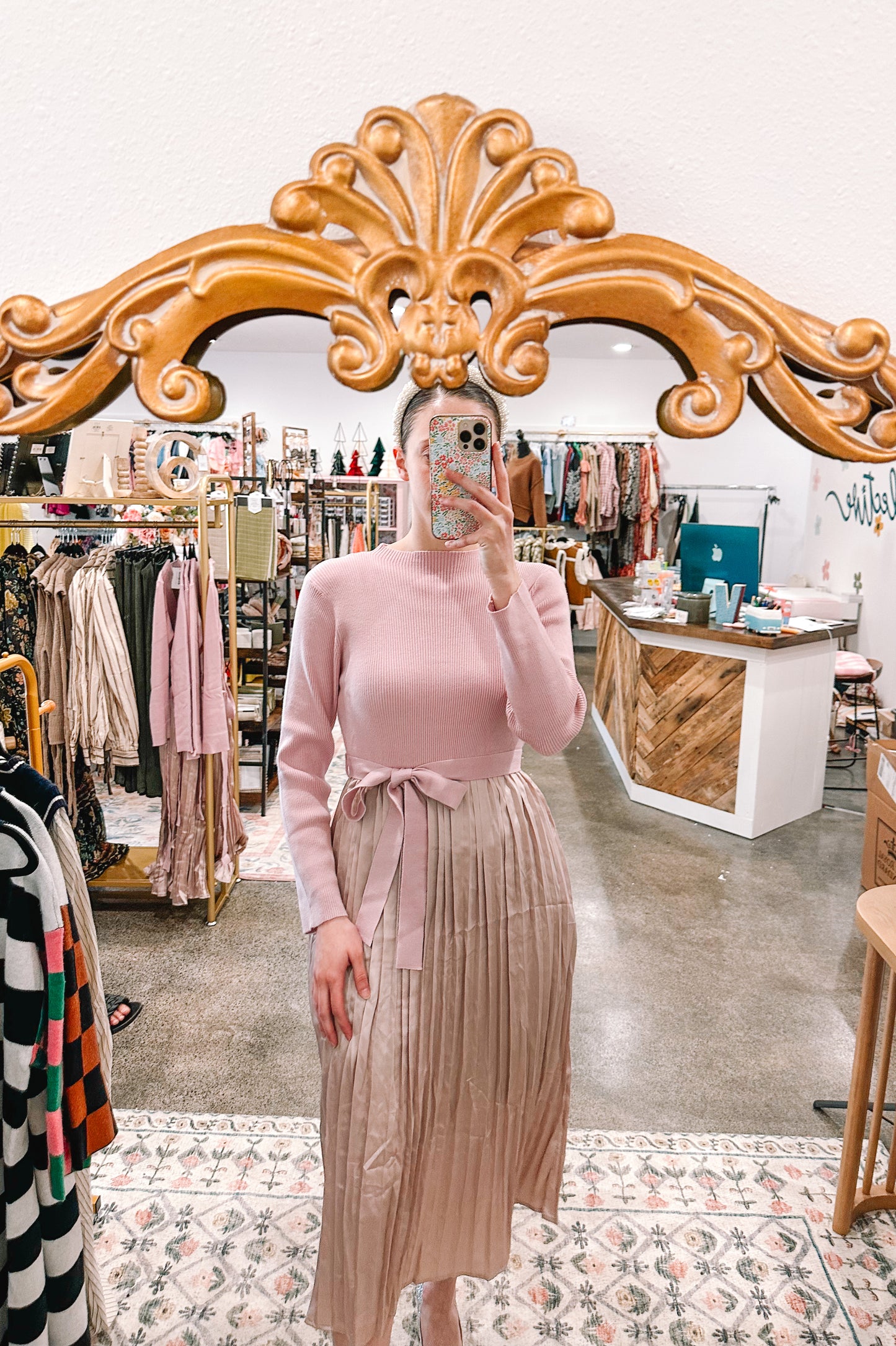 Dusty Pink Sweater Dress