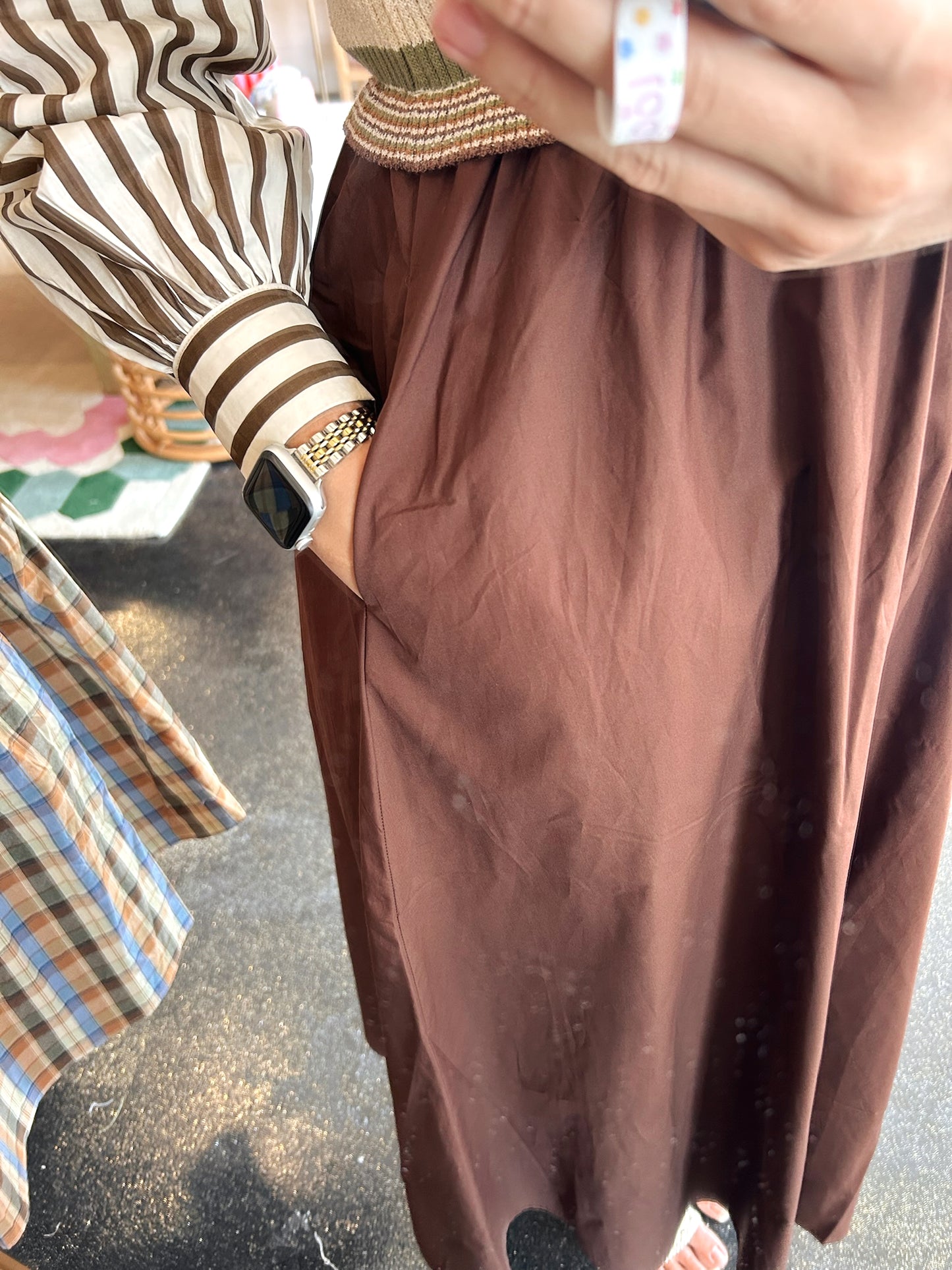 Stripe Mix Media Dress