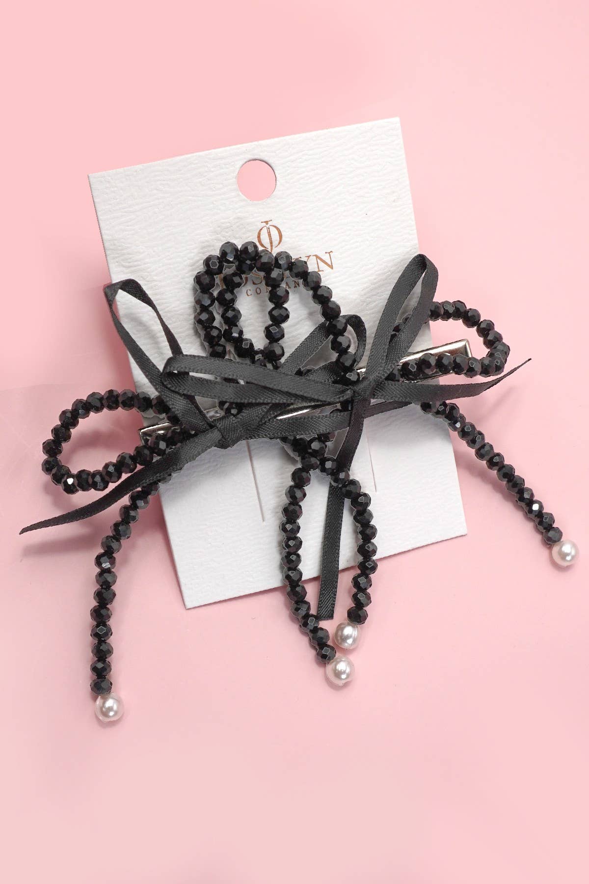 Beaded Double Bow Clip