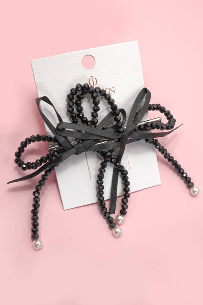 Beaded Double Bow Clip