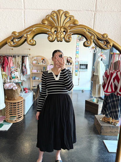 Polo Sweater Stripe Dress