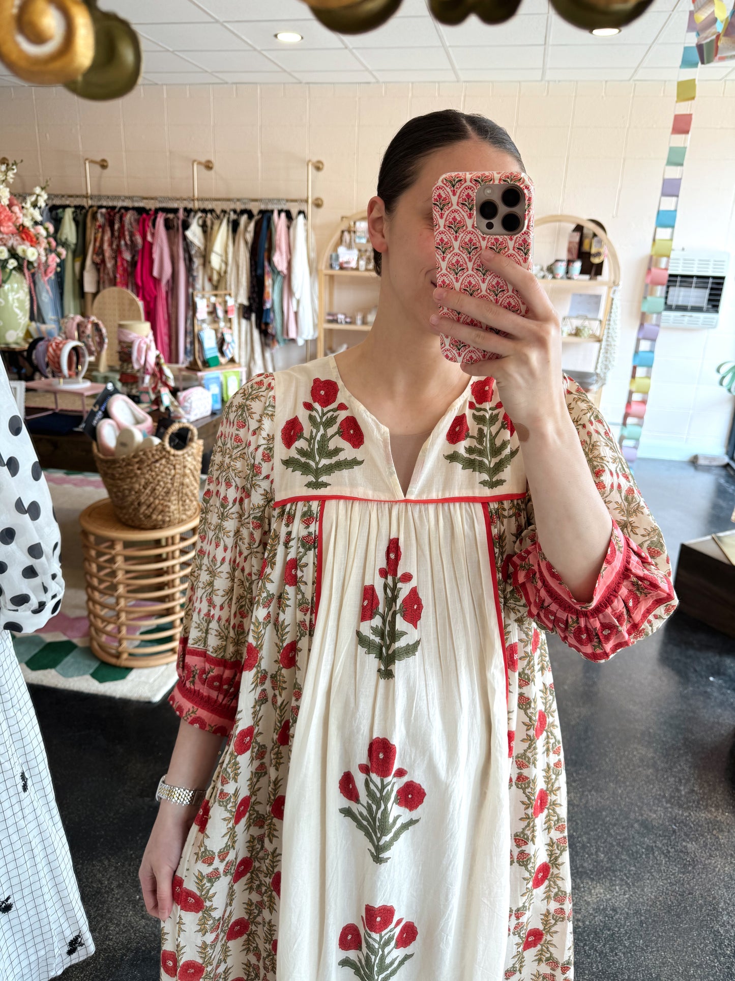 Cream Multi Dress