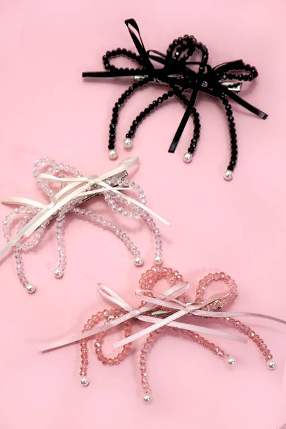 Beaded Double Bow Clip