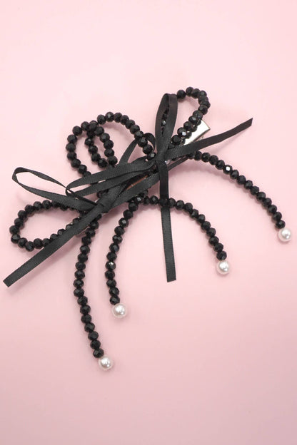 Beaded Double Bow Clip