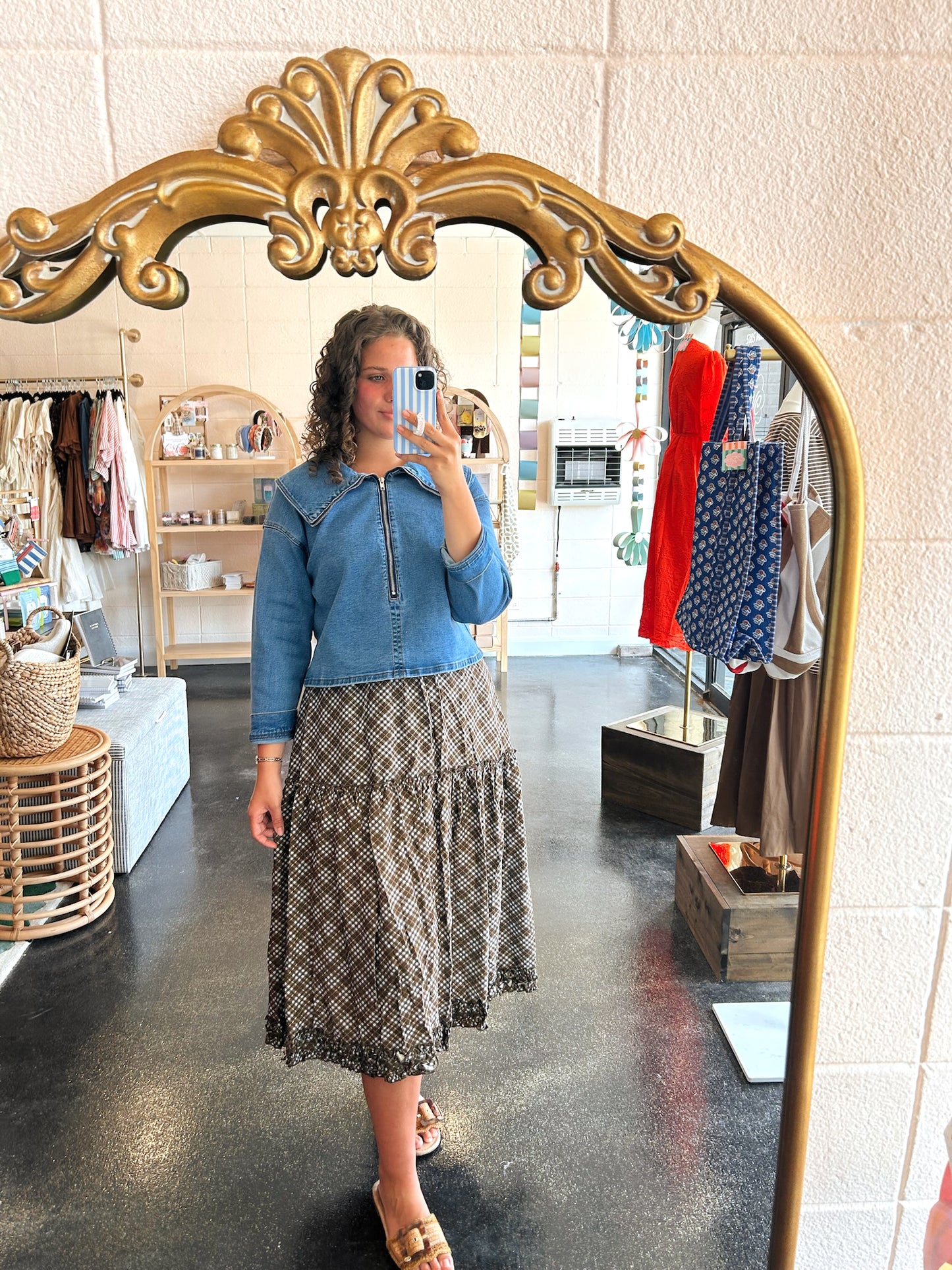Plaid Tiered Skirt