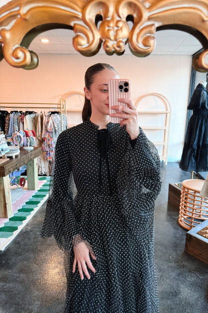 Polka Dot Mesh Dress - MEDIUM
