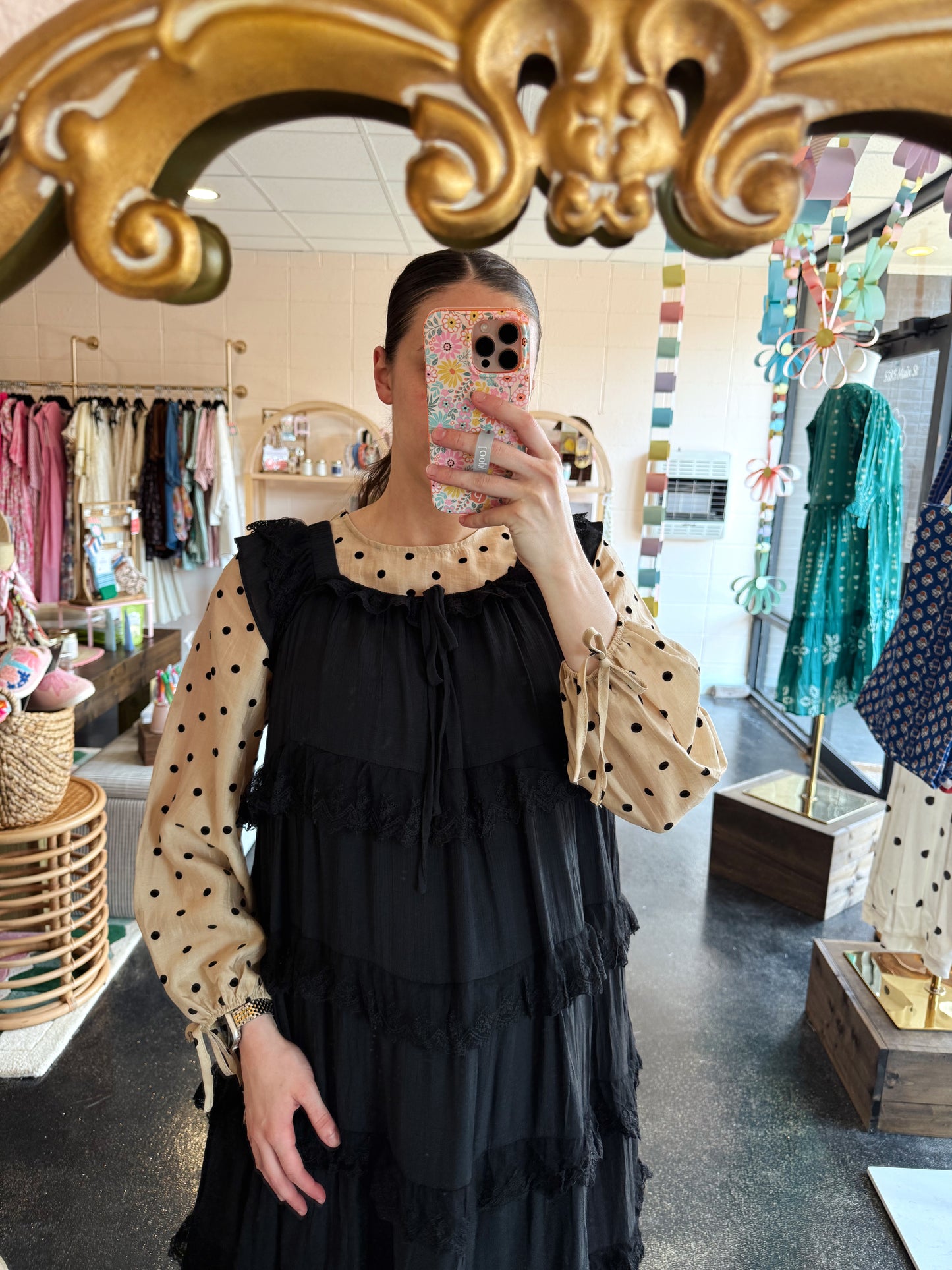 Tan Polka Dot Top