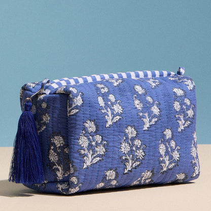 Blue Quilted Pouch