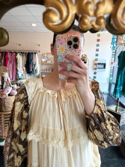 Ruffled Lace Tiered Dress