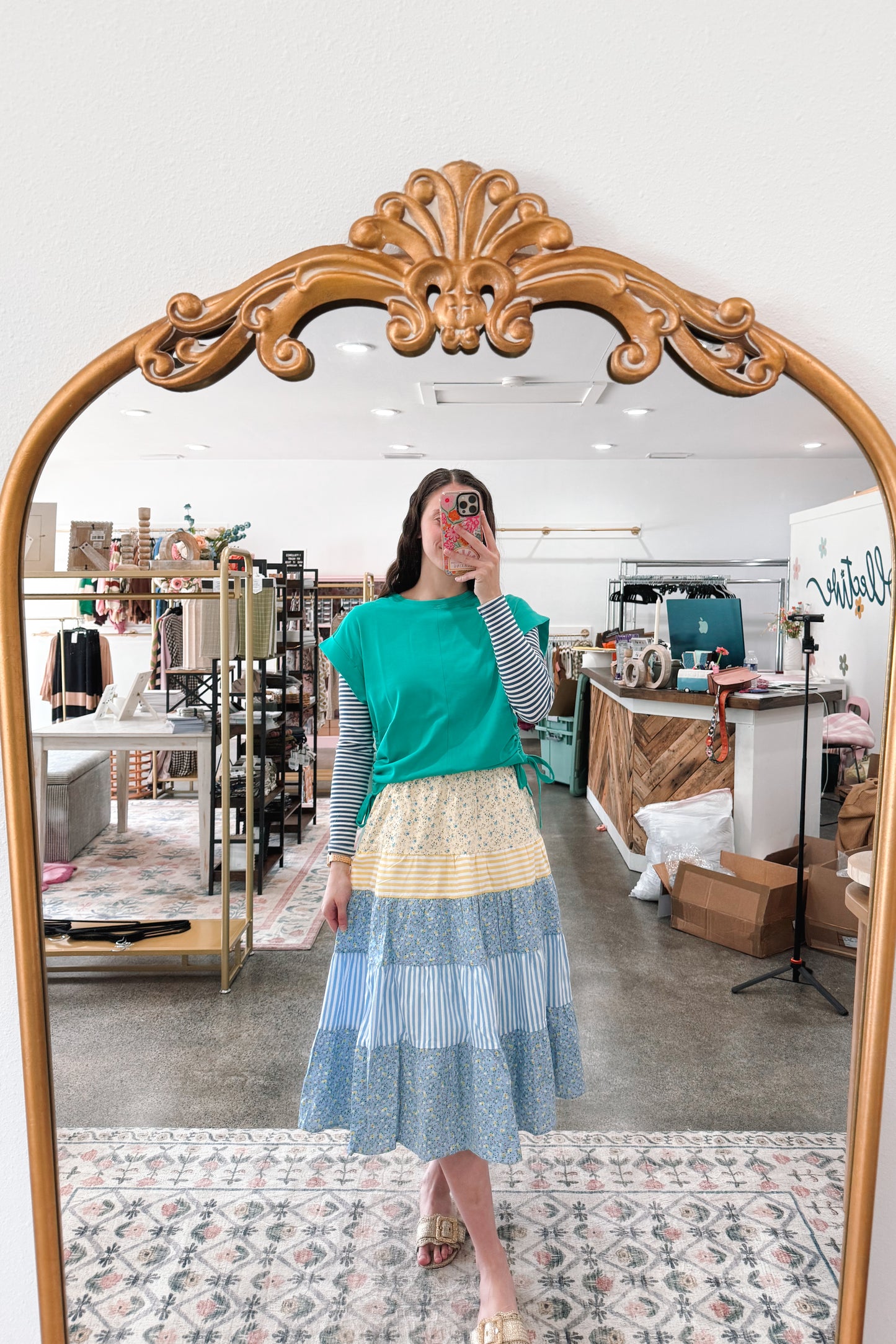 Sky Floral Skirt