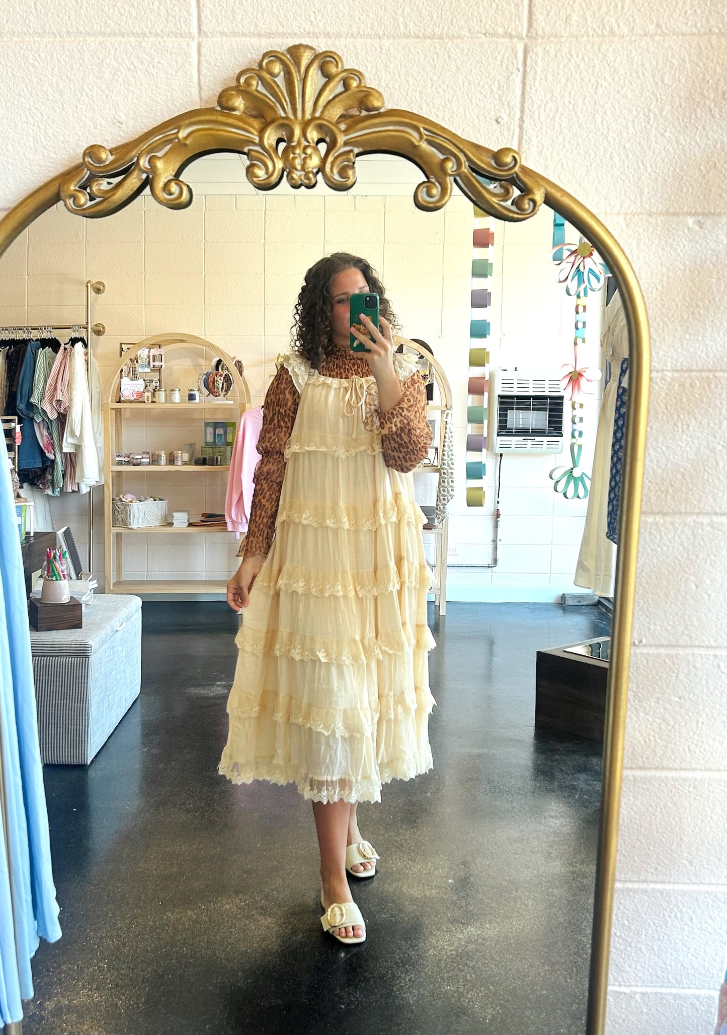 Ruffled Lace Tiered Dress
