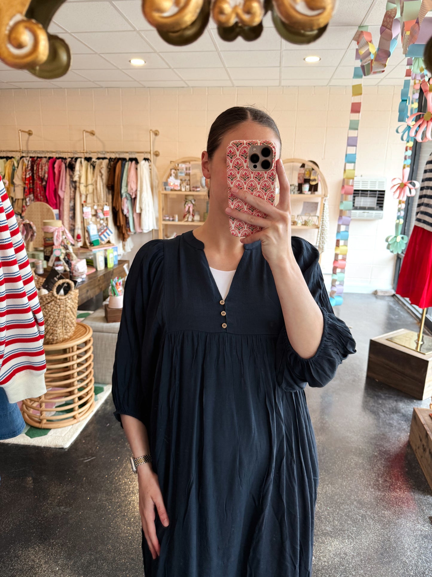 Navy Classic Dress - SMALL