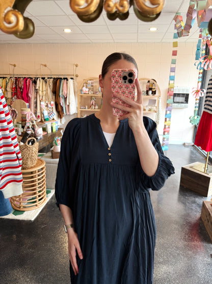 Navy Classic Dress - SMALL