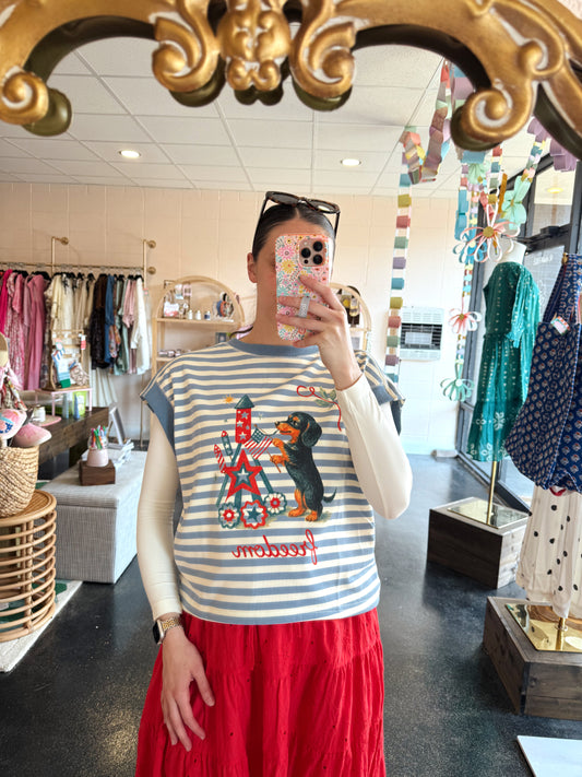 Striped Fireworks Top