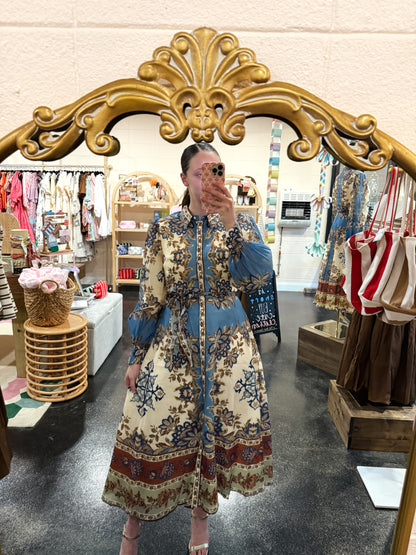 Paisley Button Dress