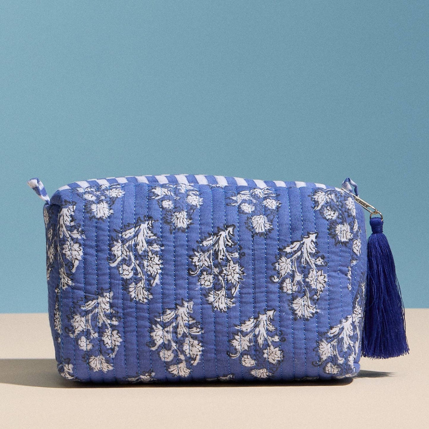 Blue Quilted Pouch