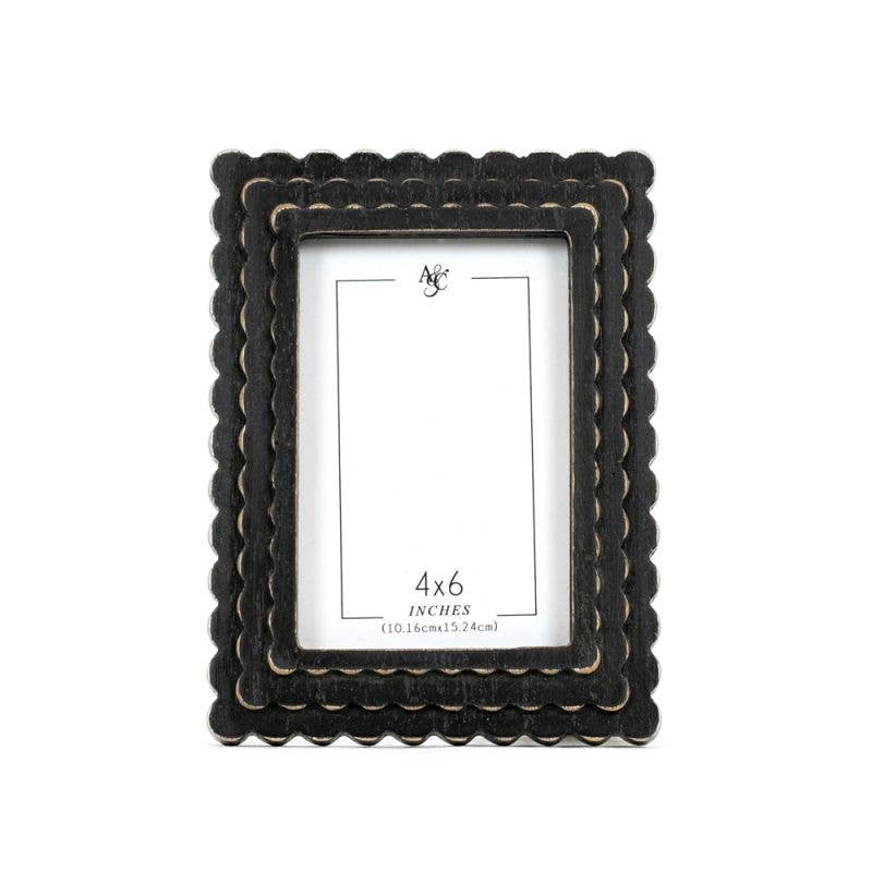 4x6 Black Scallop Photo Frame