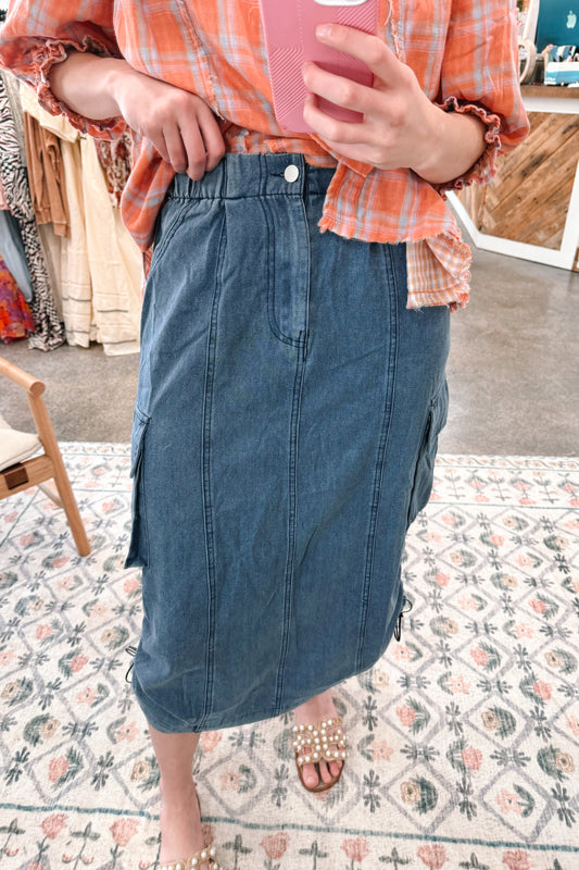 Denim Cinch Skirt