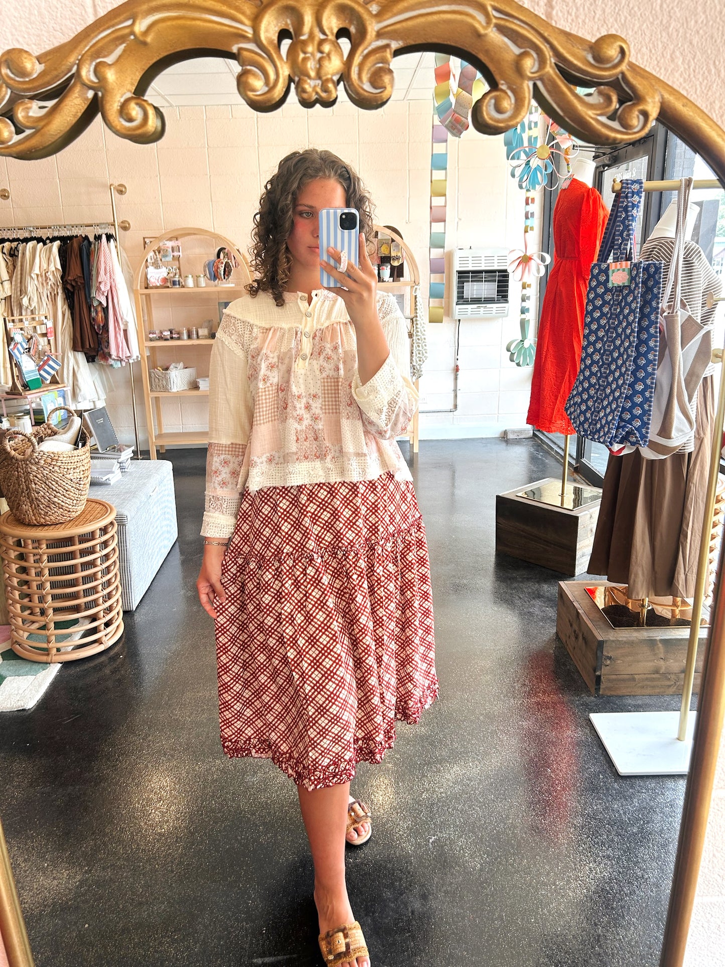 Plaid Tiered Skirt