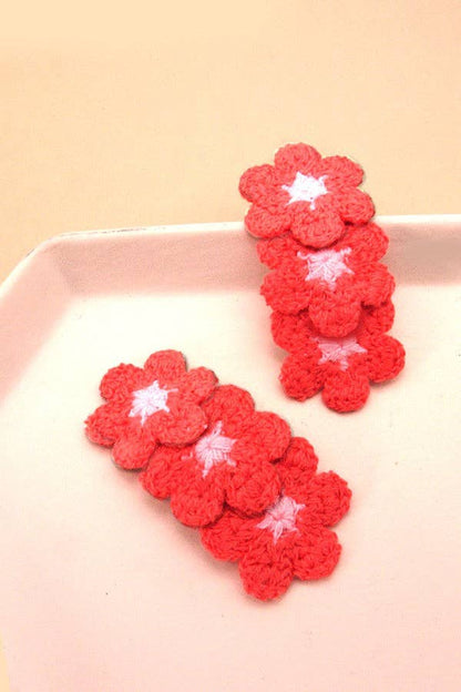 Crochet Flower Clips