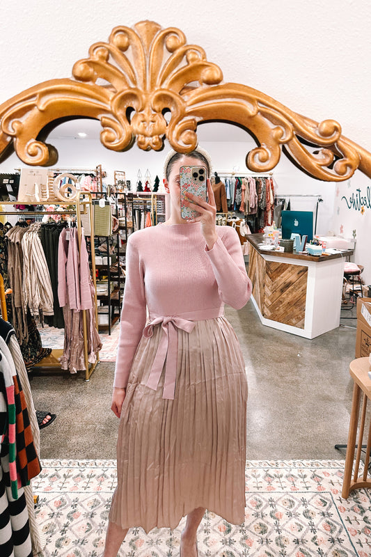 Dusty Pink Sweater Dress