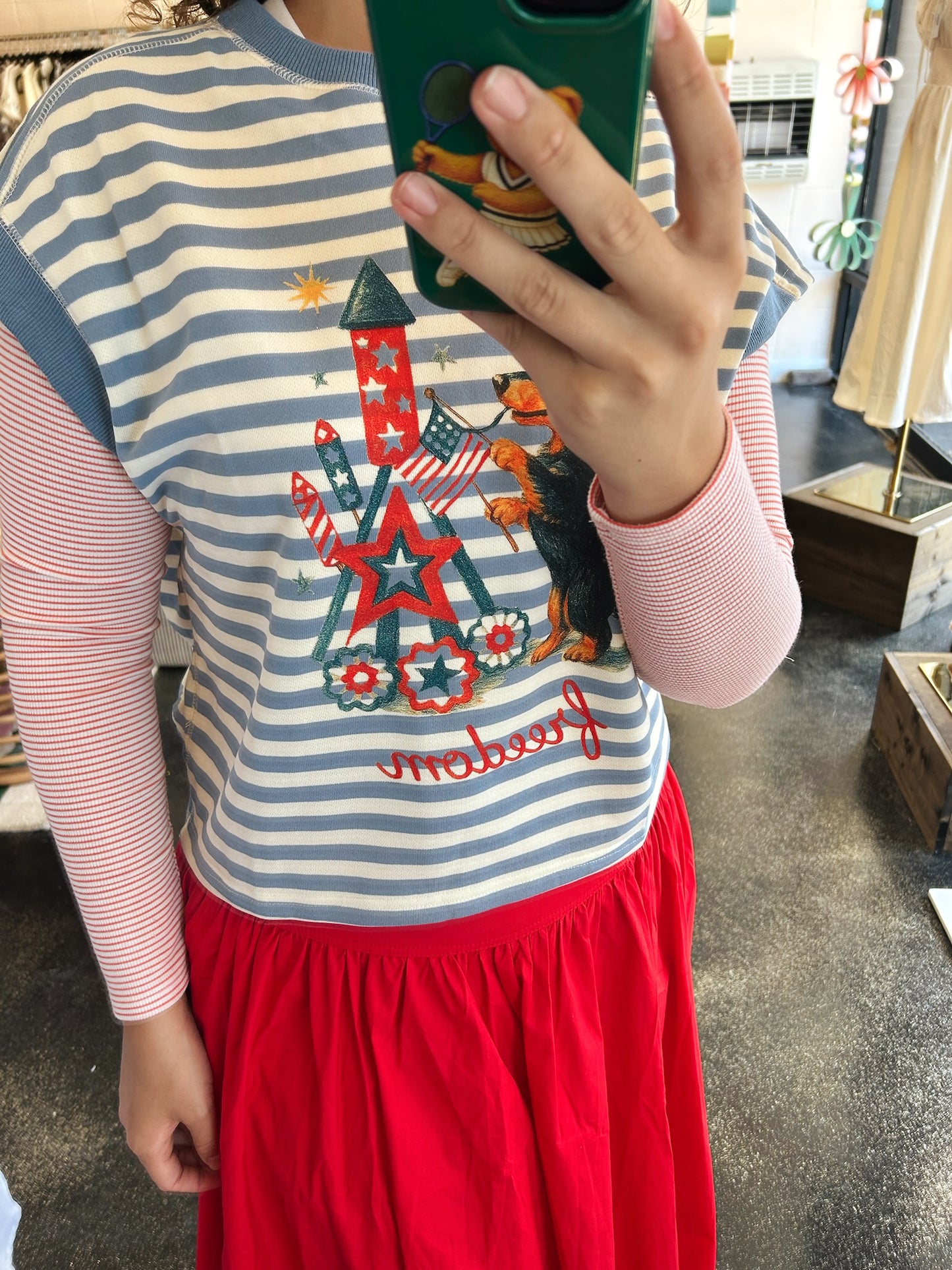 Striped Fireworks Top