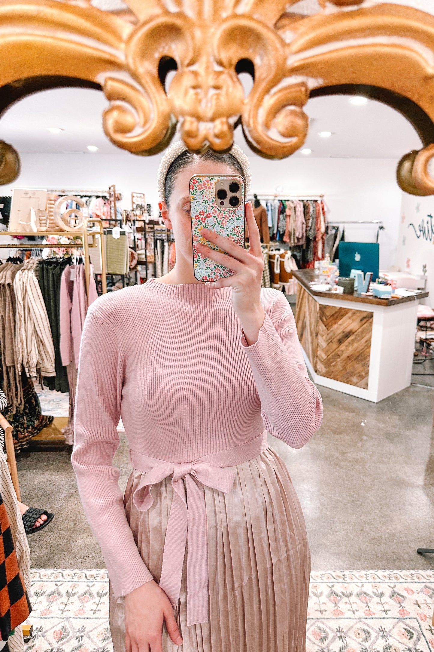 Dusty Pink Sweater Dress