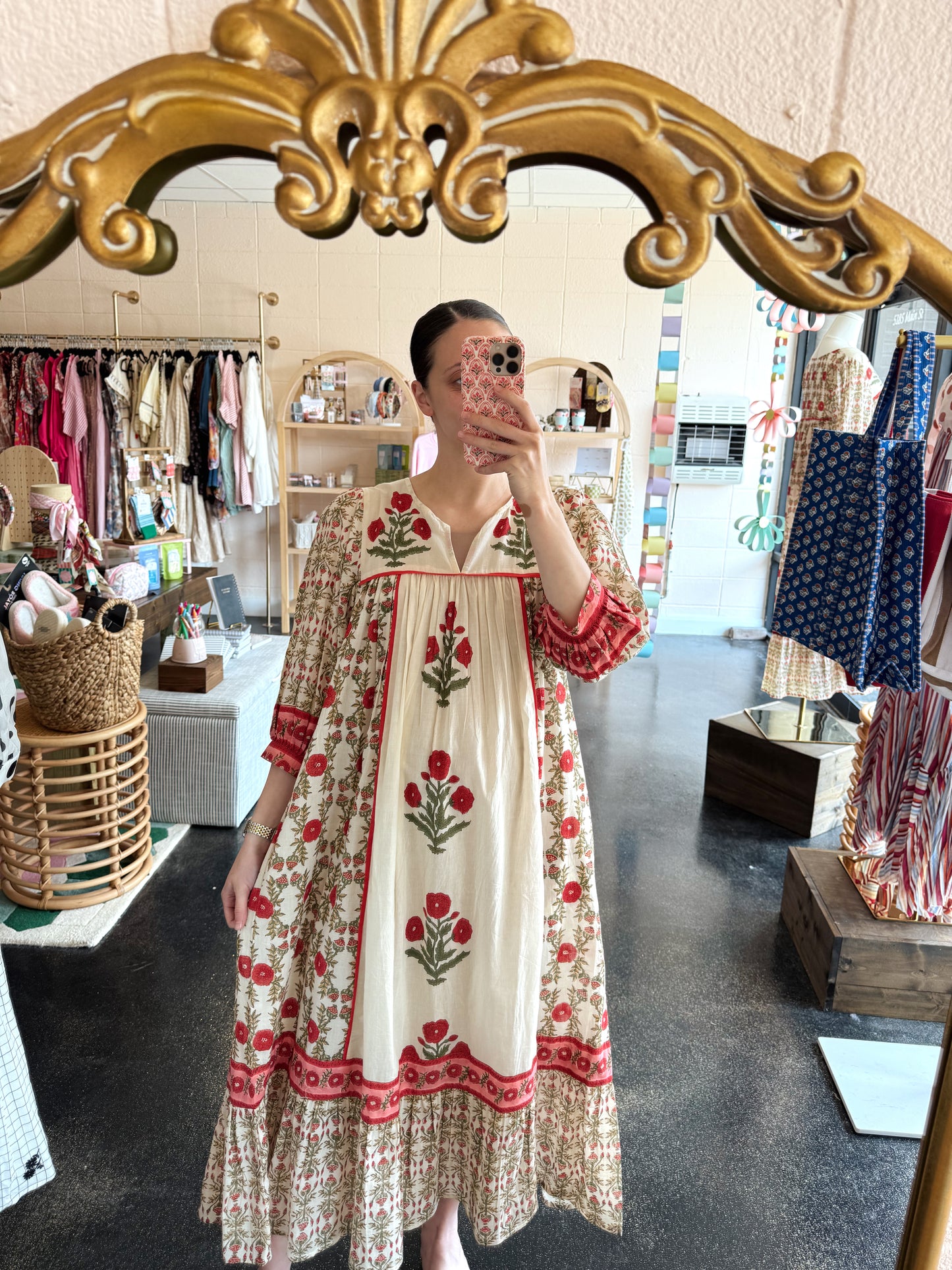 Cream Multi Dress
