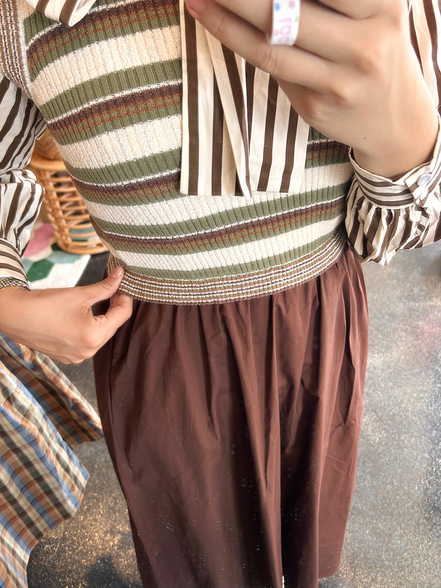 Stripe Mix Media Dress