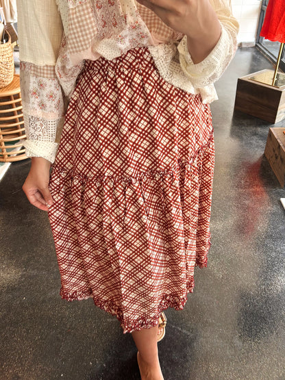 Plaid Tiered Skirt