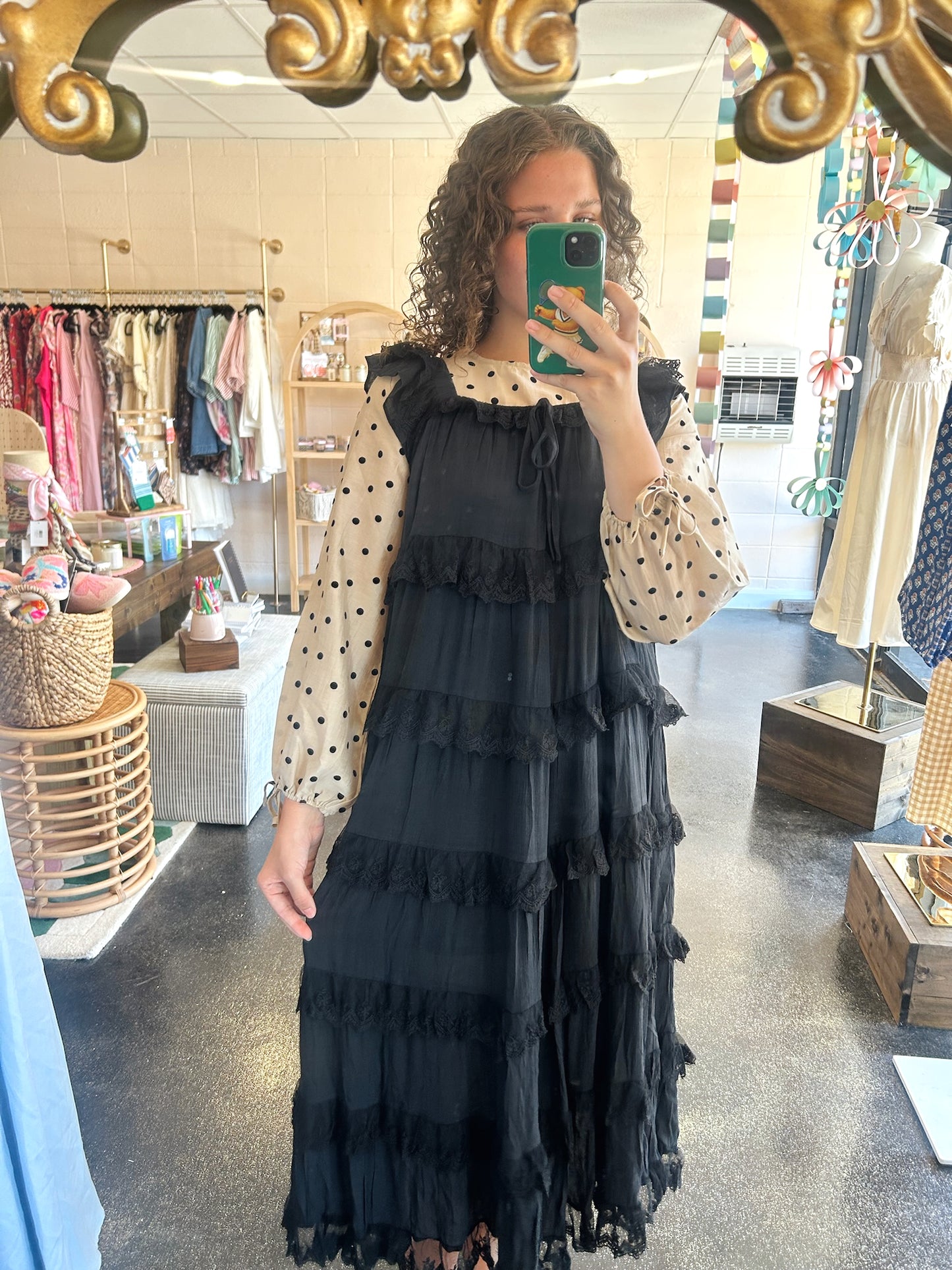 Ruffled Lace Tiered Dress