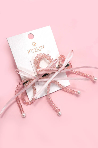 Beaded Double Bow Clip