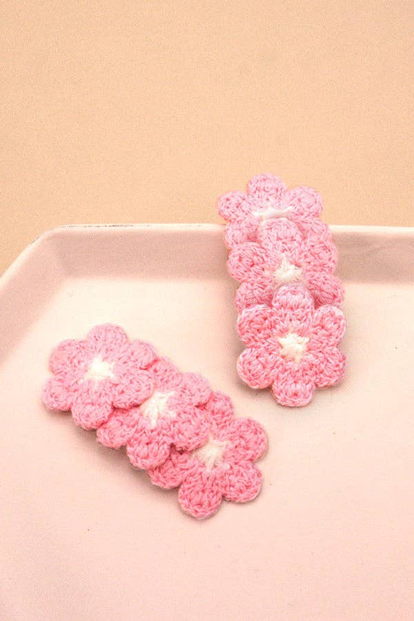 Crochet Flower Clips