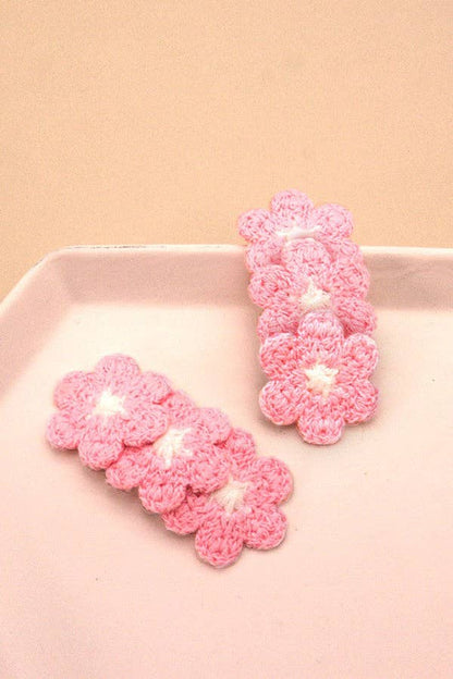 Crochet Flower Clips