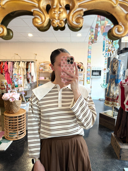 Cocoa Striped Knit Top