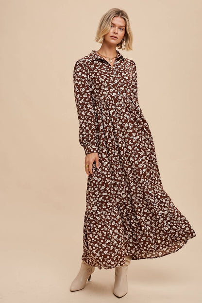 Mocha Floral Dress