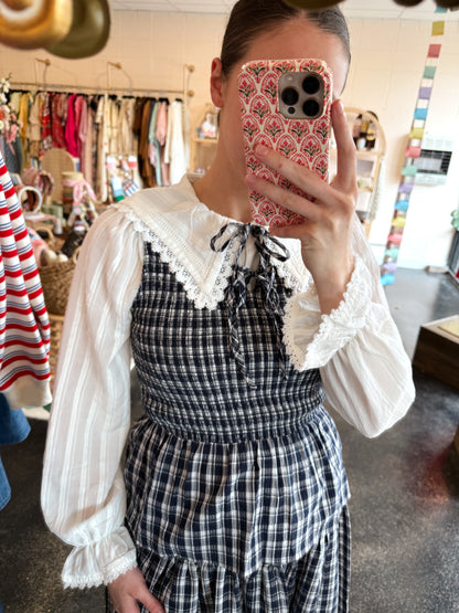 Plaid Set Peplum Top