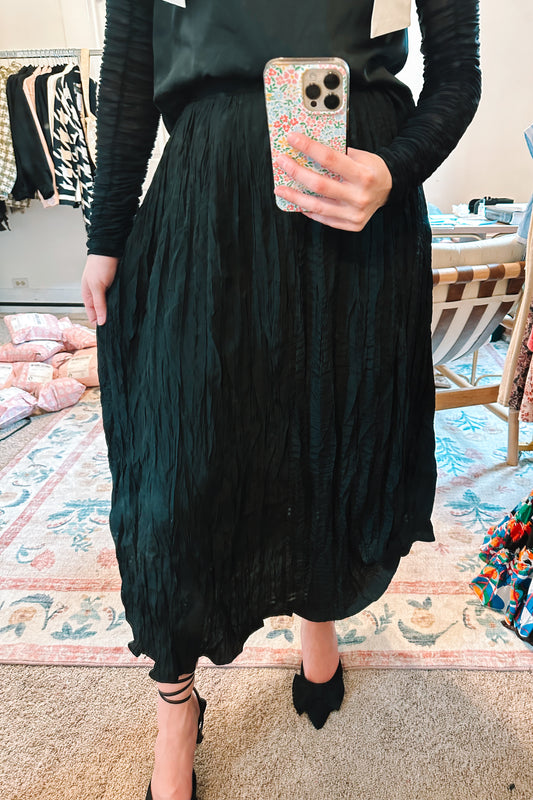 Black Maxi Skirt - LARGE