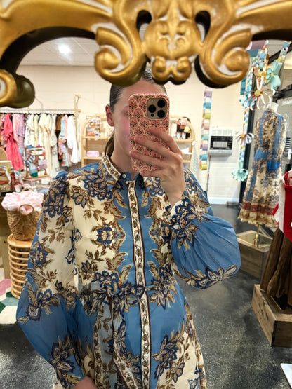 Paisley Button Dress