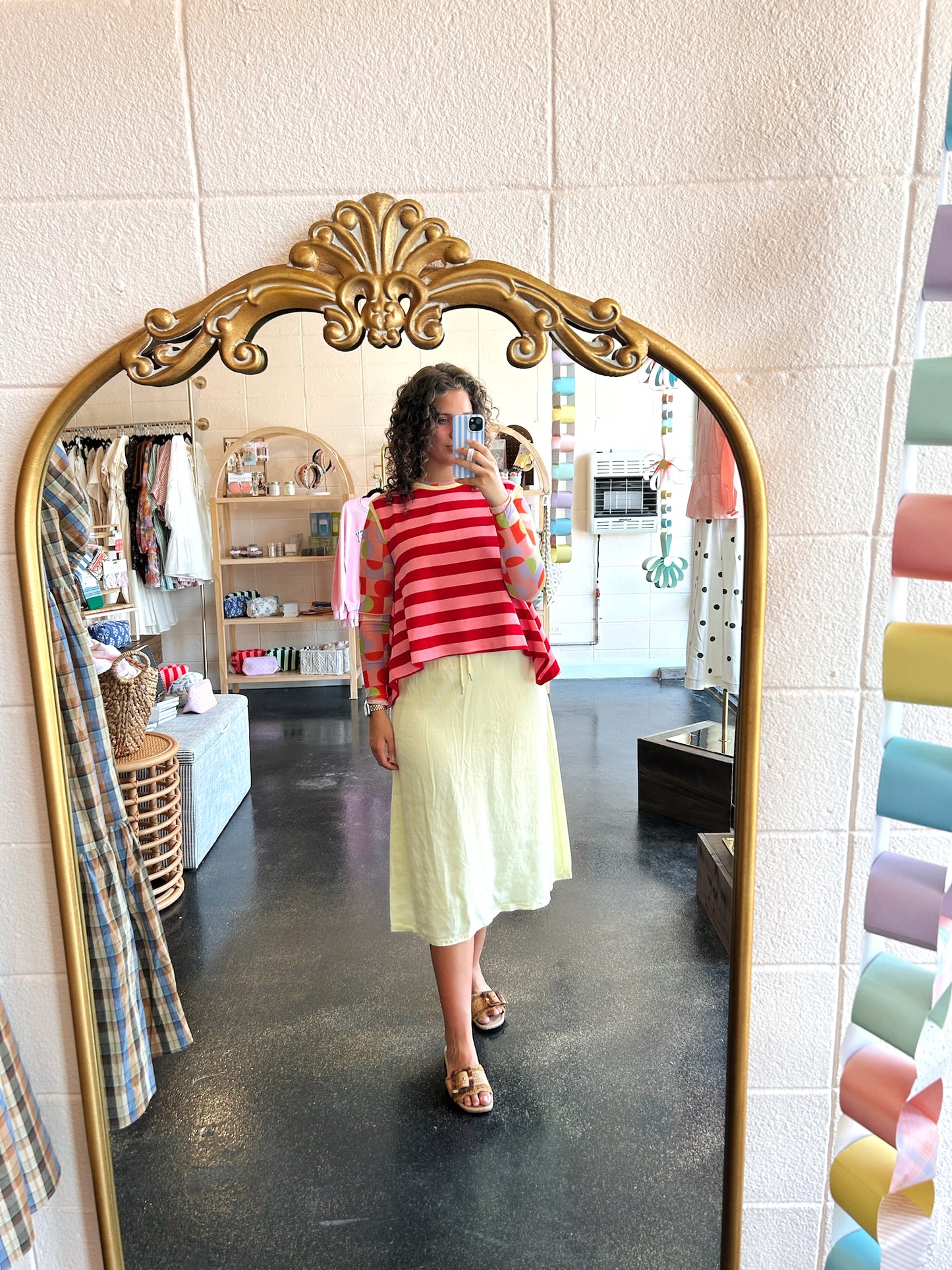 Red Stripe Contrast Top