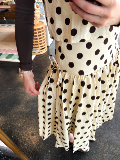 Chocolate Polka Dot Set Skirt
