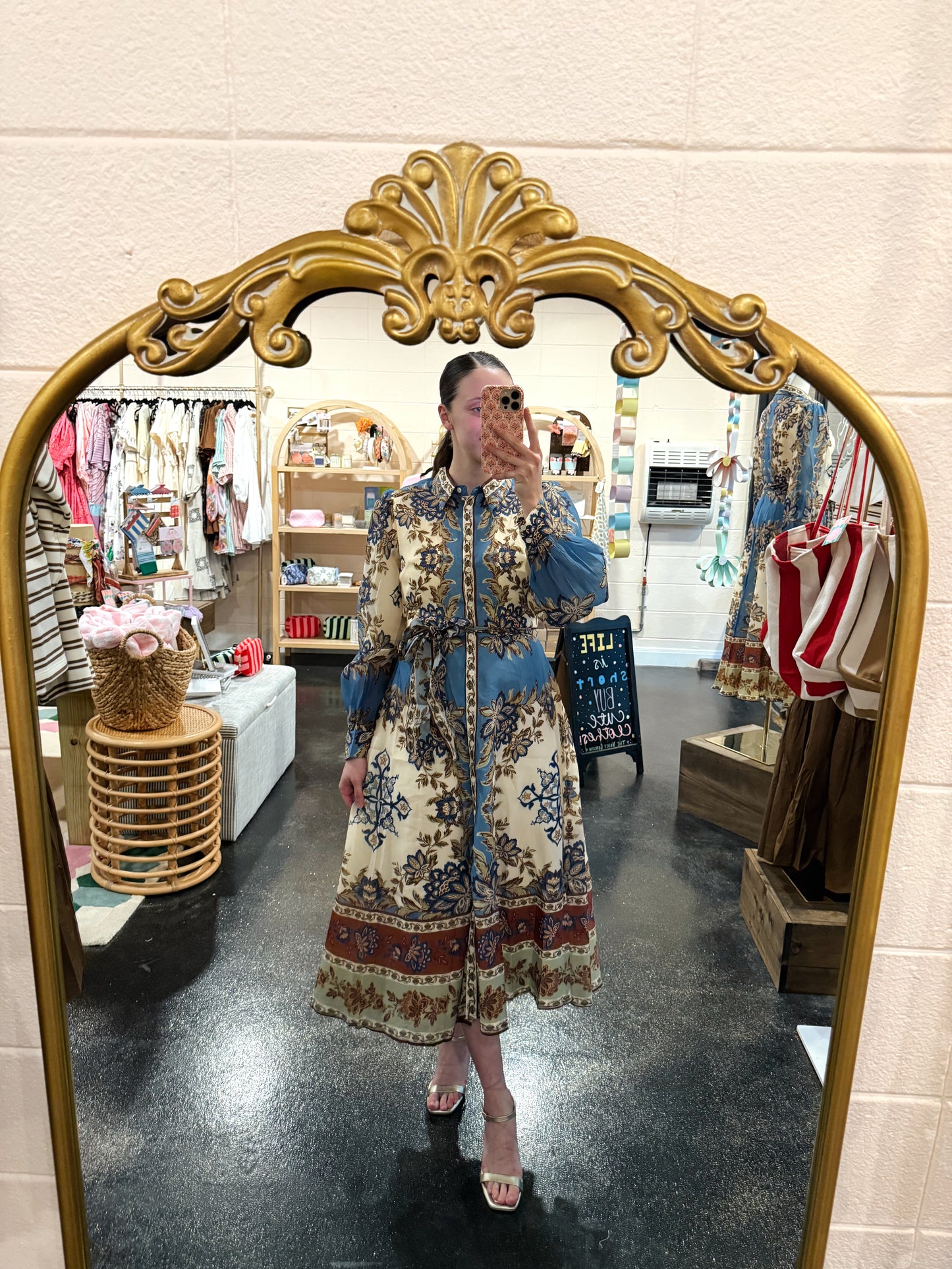 Paisley Button Dress